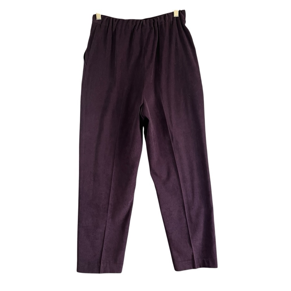HARVE BENARD Vintage Purple Pantsuit Button Front Top Pleated Pants Size 8 FLAW - Picture 4 of 14